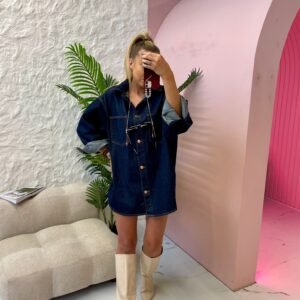 Navy Blue Lamilla Denim Shirt