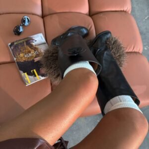Alternative view of Flower Detail Leather Boots